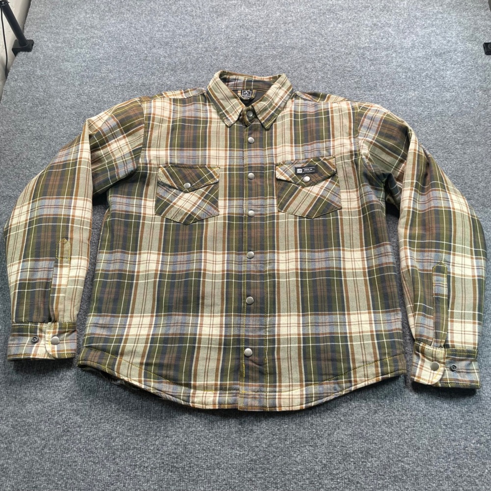 Merlin Axe Riding Shirt Men's 2XL Brown Plaid Motorcycle Jacket